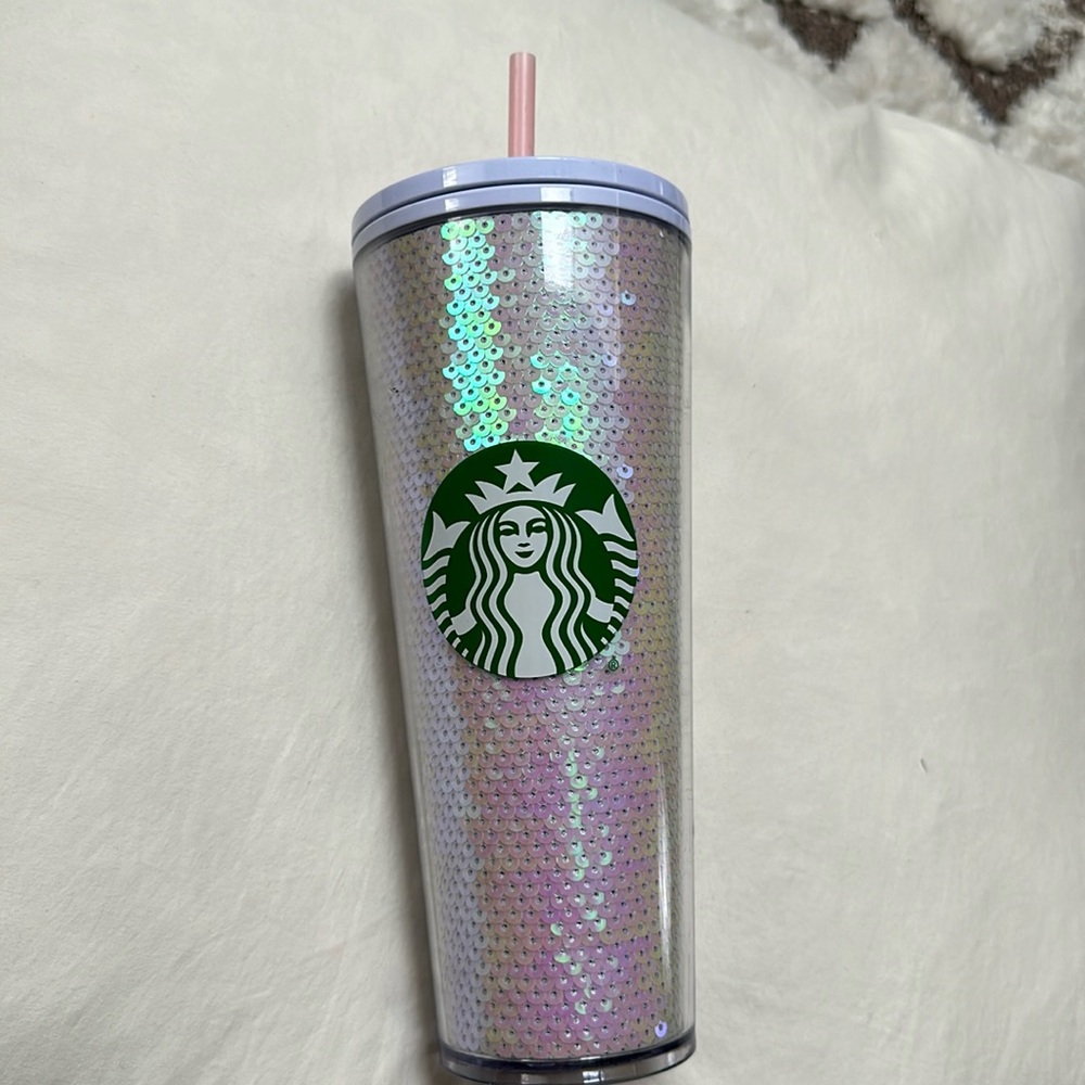 Starbucks Sequin Venti tumbler Iridescent white cup